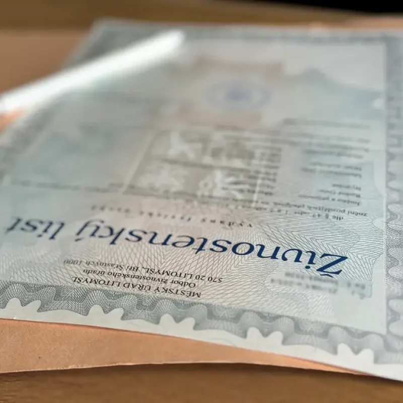 Živnostenský list (trading license) application